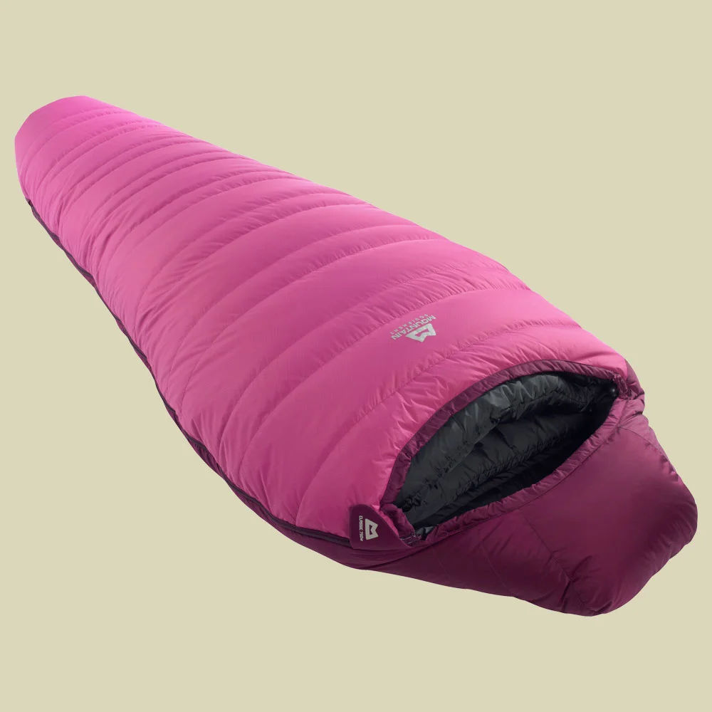 Mountain EquipmentClassic 750 women's bis Körpergröße 175 cm magenta - dark magenta, Reißverschluss Schlafsack rechts