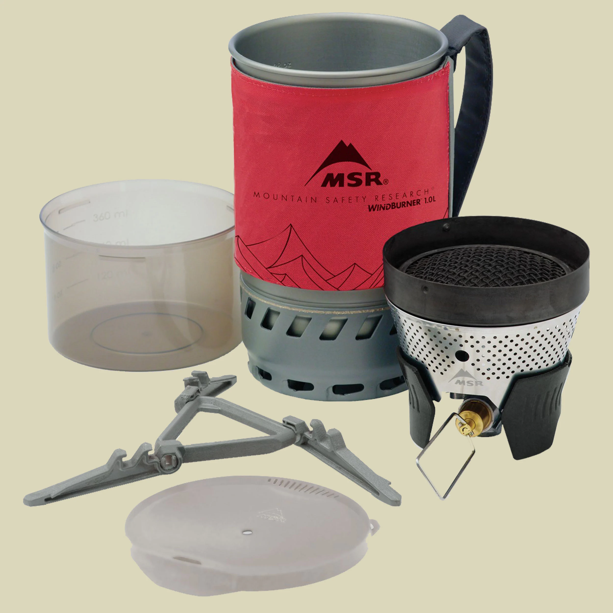 MSRWindBurner Personal Kochersystem Volumen Topf 1 L Farbe red