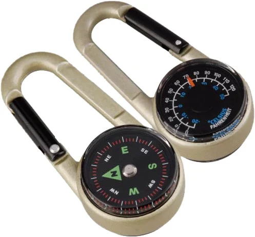 Munkees Karabiner Kompass mit Thermometer
