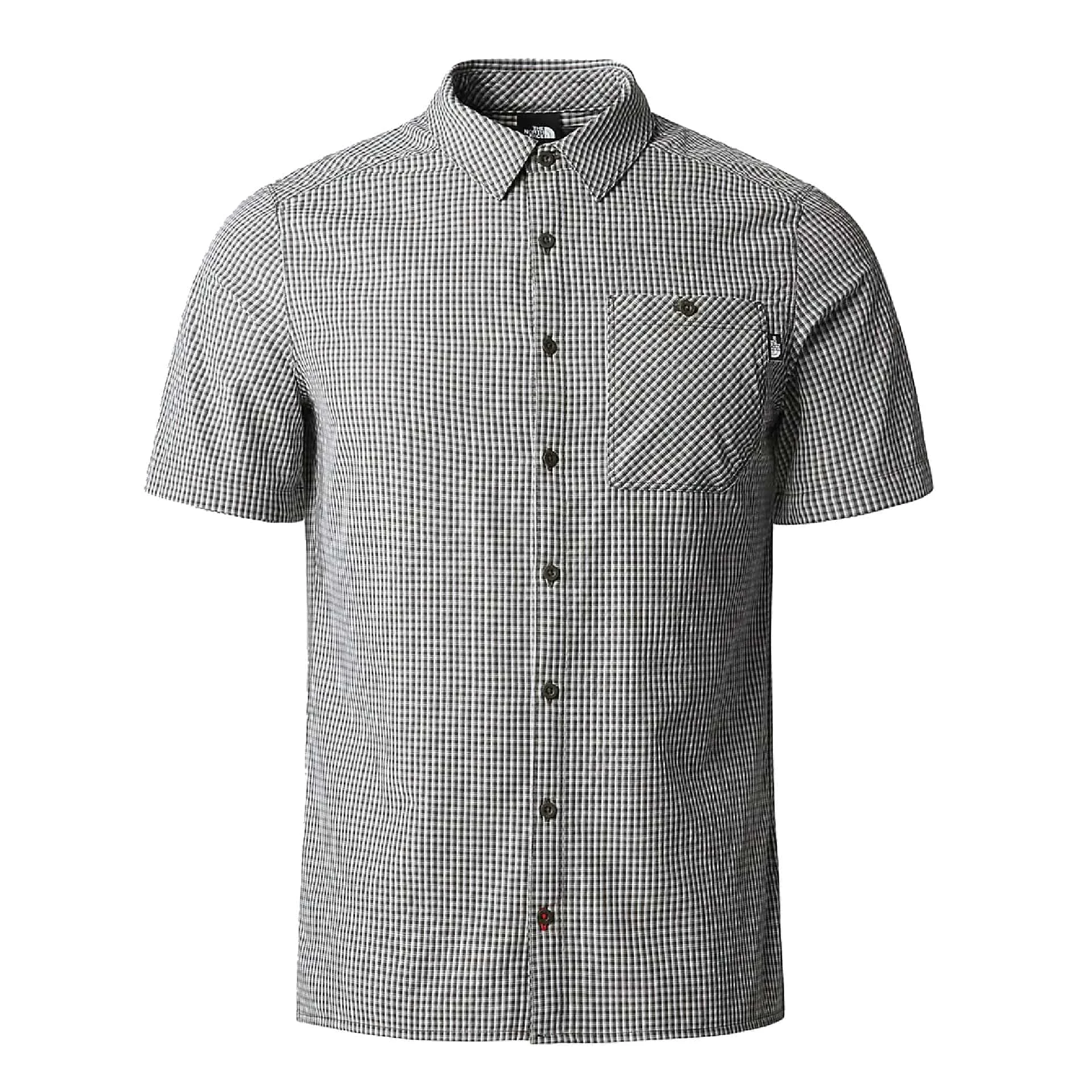 The North Face Mens SS Hypress Shirt - Taupe Green Plaid