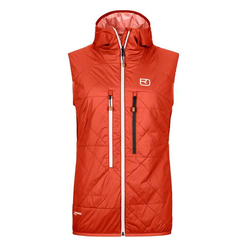 Ortovox Swisswool Piz Boe Vest Women Sunset Orange