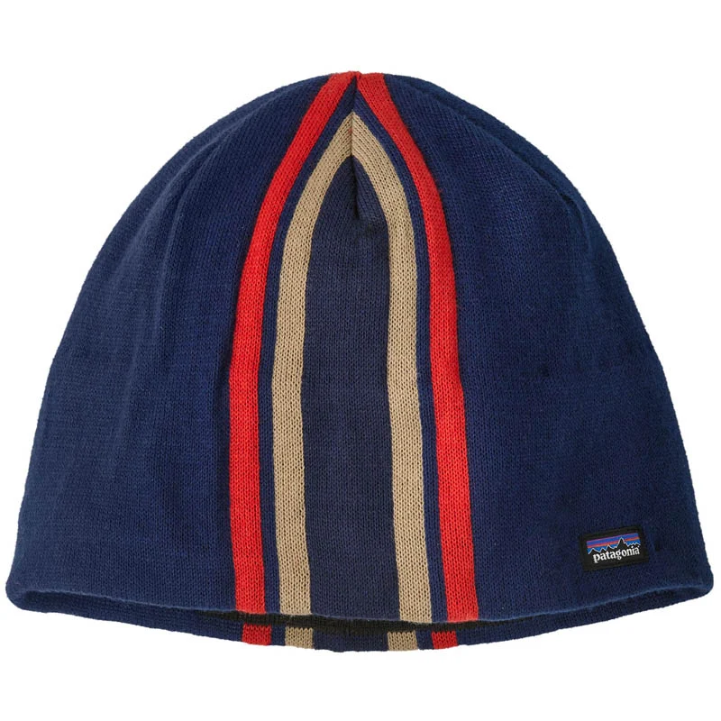 Patagonia Beanie Hat Speed Stripe: Clement Blue