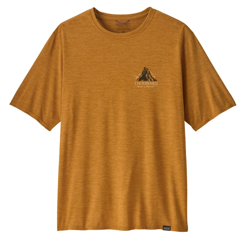 Patagonia Men Cap Cool Daily Graphic Shirt - Lands Chouinard Crest: Talon Gold X-Dye