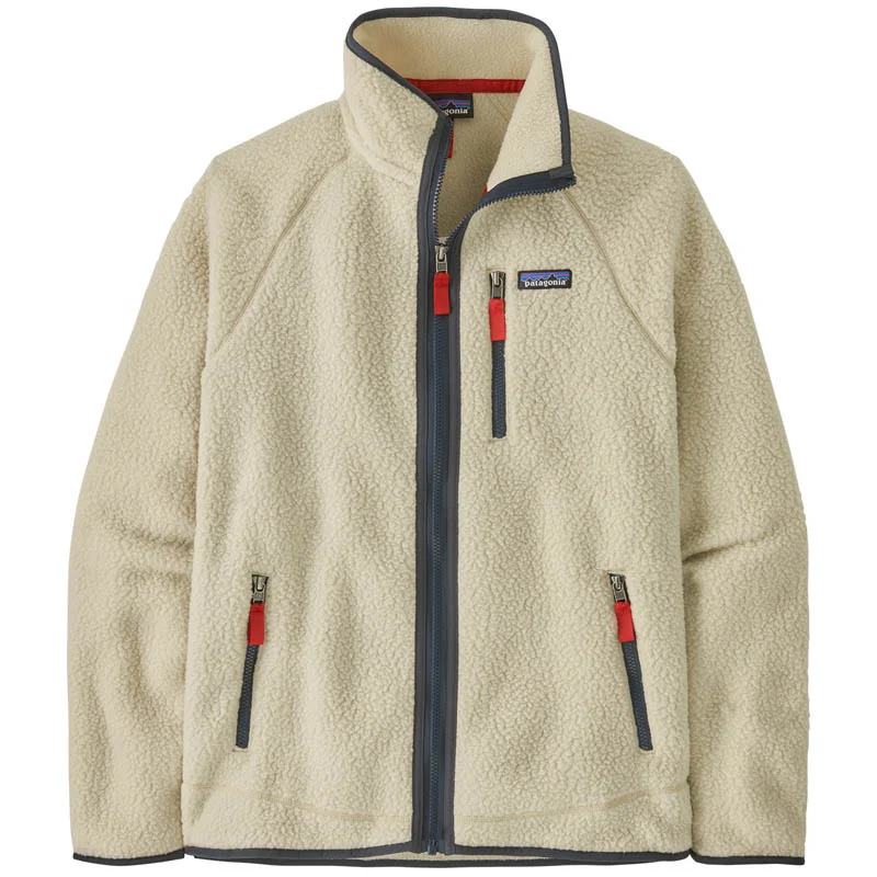 Patagonia Men Retro Pile Jacket Pelican w/Smolder Blue