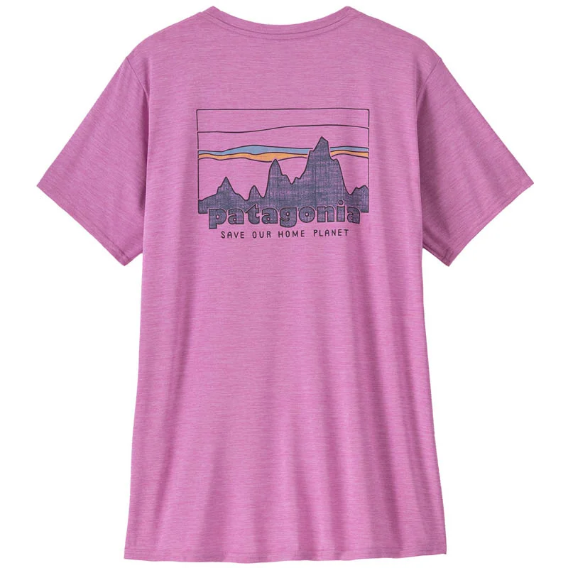 Patagonia Women Cap Cool Daily Graphic Shirt 73 Skyline: Brisk Purple X-Dye