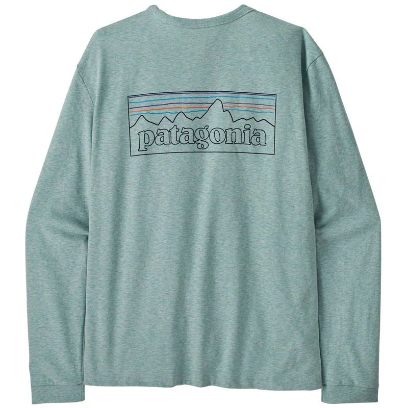 Patagonia Women L/S P-6 Logo Responsibili-Tee P-6 Outline: Virtually Blue