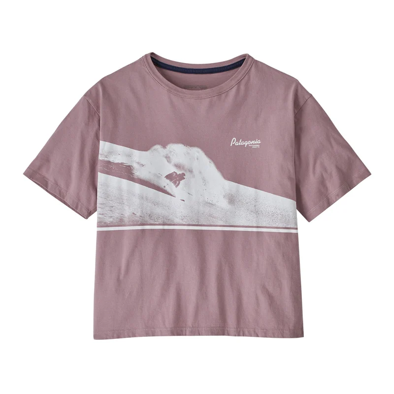 Patagonia Womens Cloudcarver Easy Cut Organic T-Shirt Stormy Mauve (Auslaufware)