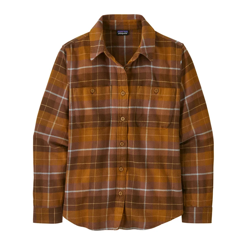Patagonia Womens Fjord Flannel Shirt Happy Camper: Shelter Brown (Auslaufware)