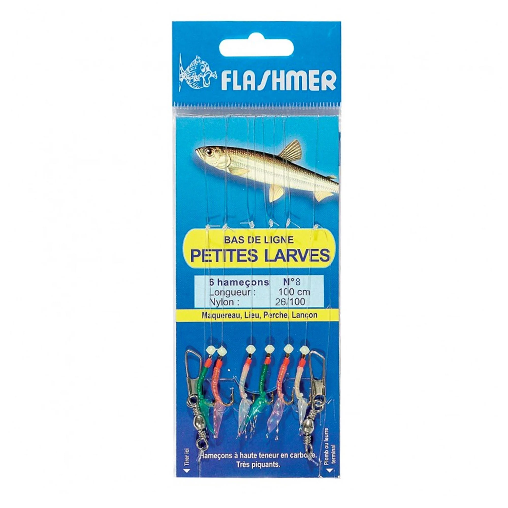 Paternostervorfach „Kleine Larven“ 6 Haken Gr. 8