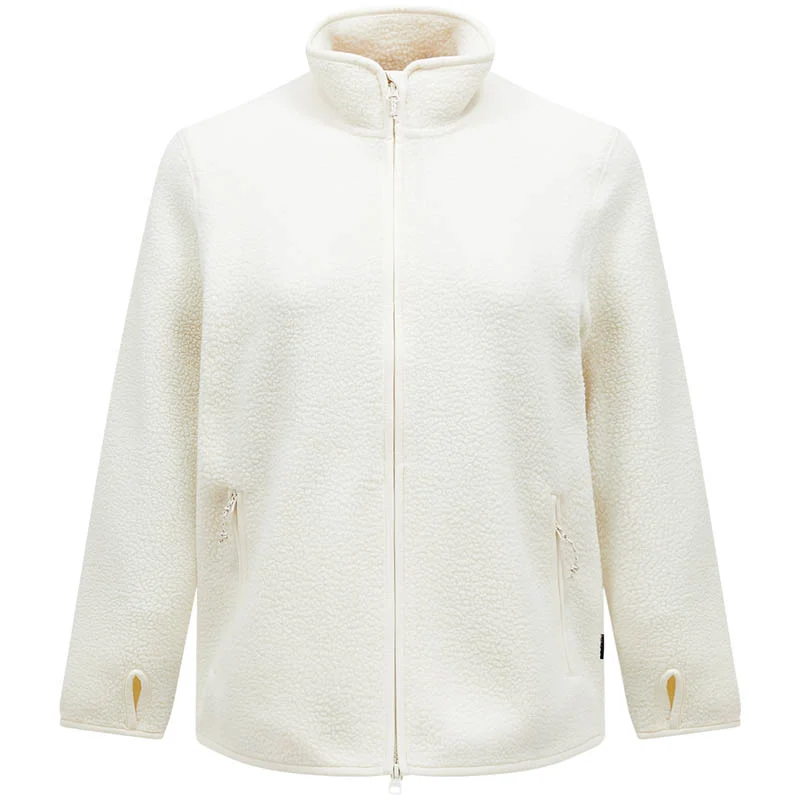 Peak Performance Women Pile Zip Jacket Vintage White