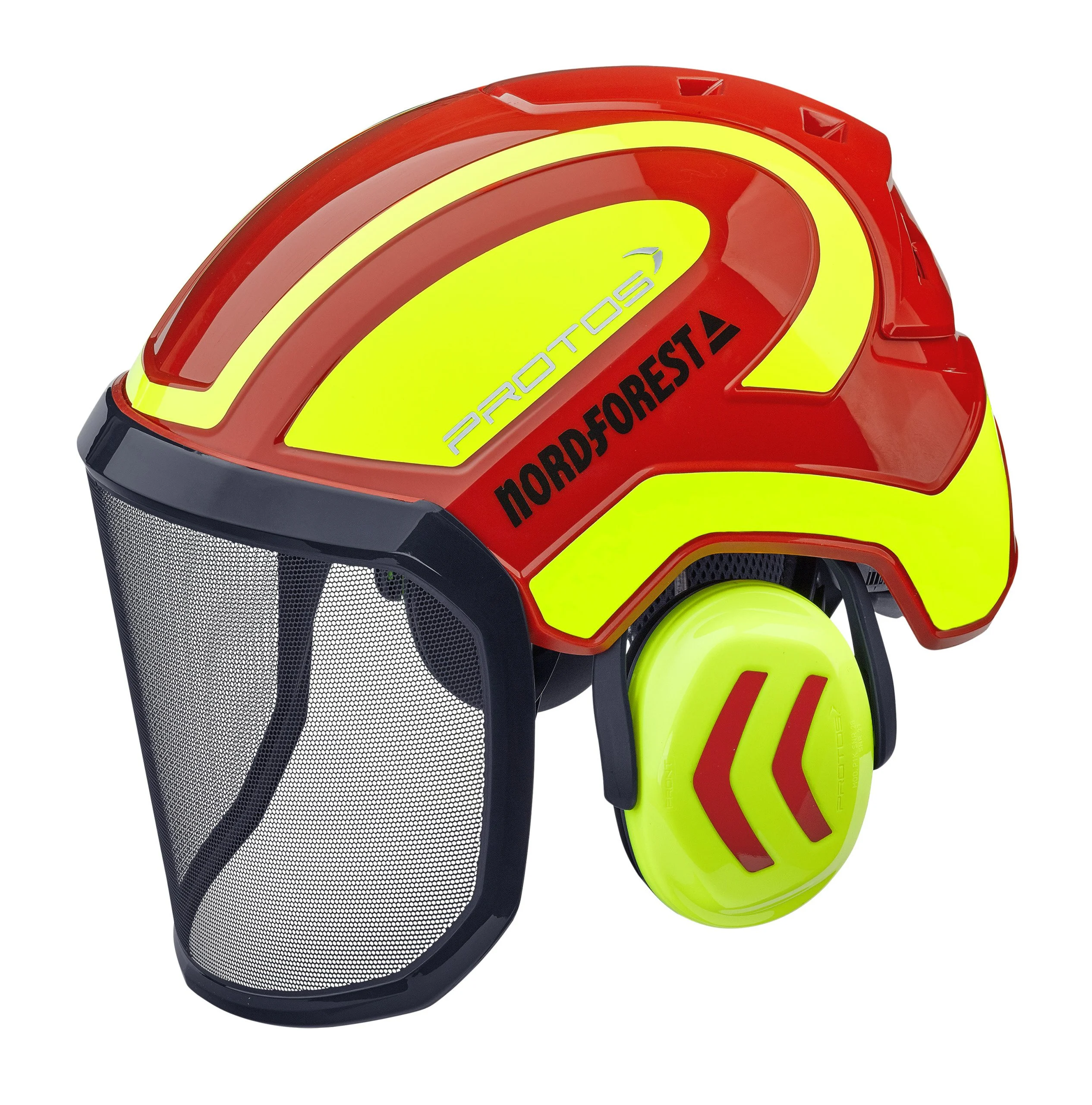 Protos Kopfschutz-Kombination Integral Forest rot-neongelb
