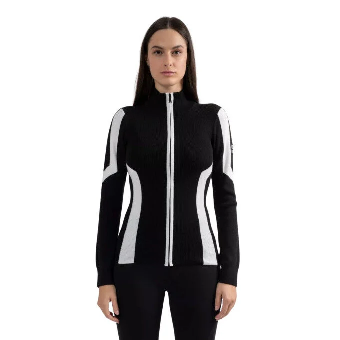 Pull zippé Femme à col montant Sun Valley Uzzu - Noir