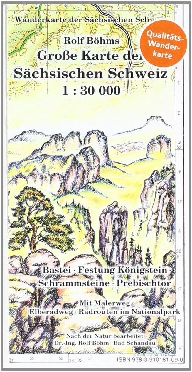 Rolf Böhm Große Karte der Sächsischen Schweiz
