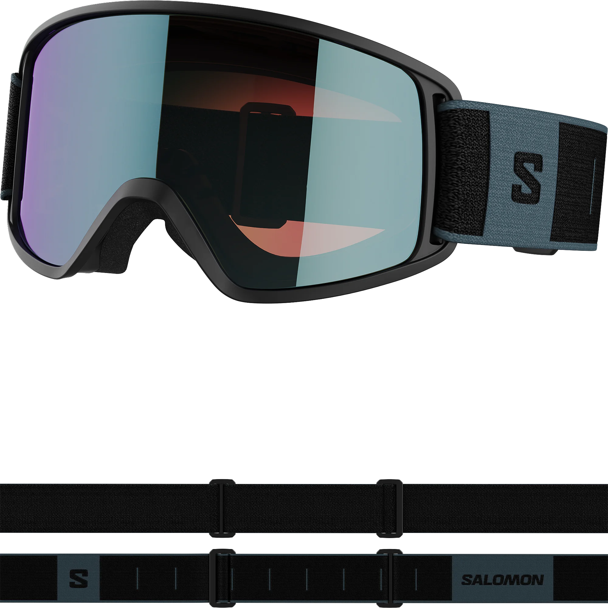 SALOMON GOGGLES FORCE PHOTO Skibrille Black/All w BLU