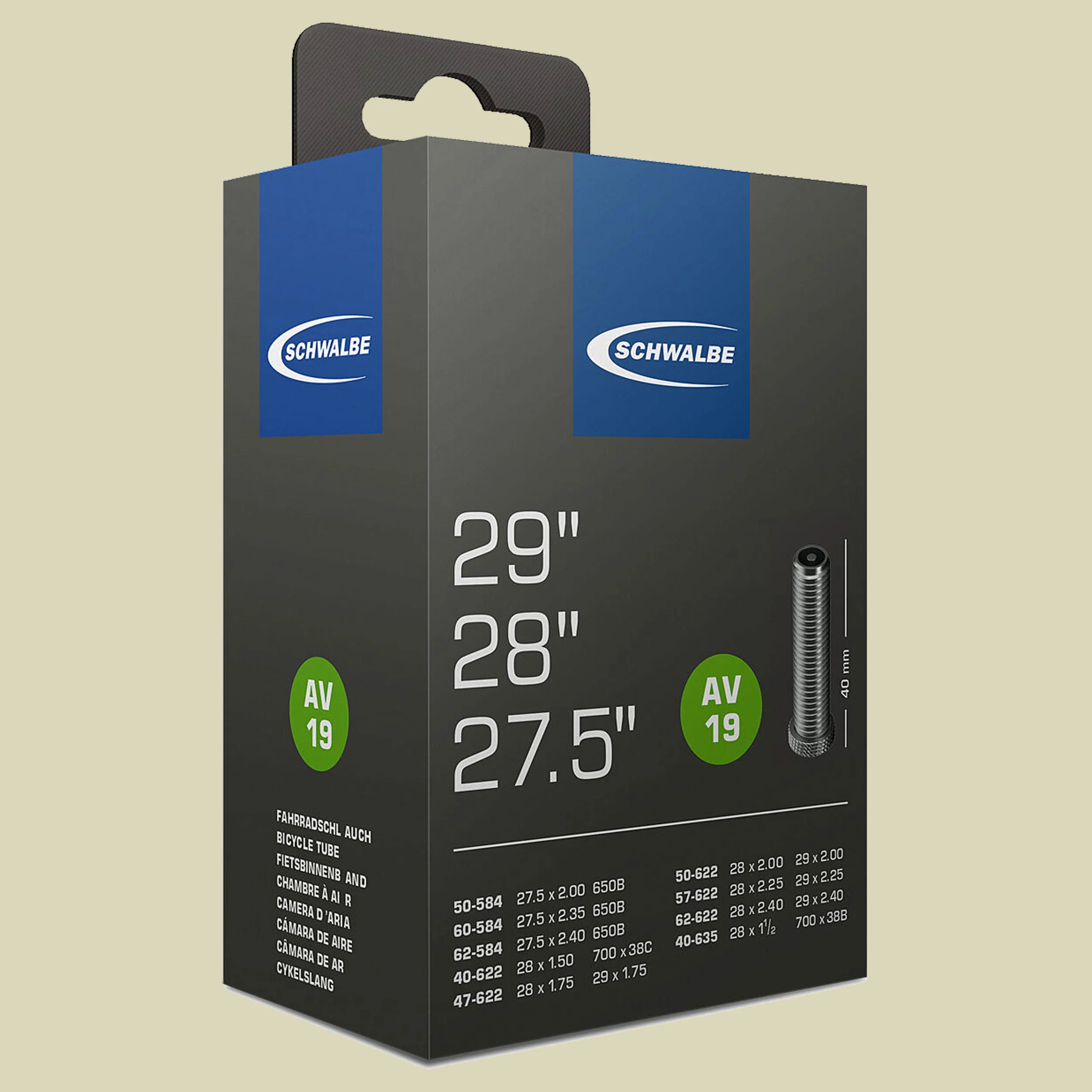 SchwalbeAV 19 27,5"/28"/29" 40 mm 40/62-622/635