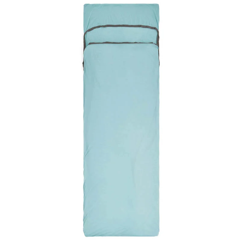 Sea to Summit Comfort Blend Sleeping Bag Liner Rectangular w/ Pillow Sleeve Aqua Sea Blue