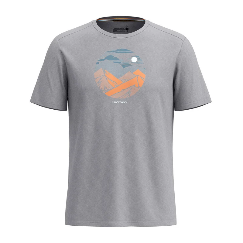 Smartwool Fourteener Active Short Sleeve Graphic T Light Gray Heather (Auslaufware)