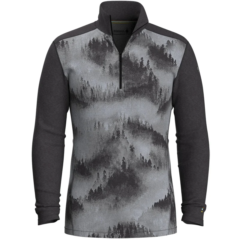 Smartwool Men Classic Thermal Merino Base Layer 1/4 Zip Charcoal Foggy Pines