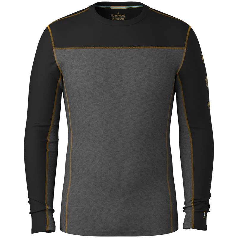 Smartwool Men Classic Thermal Merino Base Layer Crew Charcoal/Honey Gold