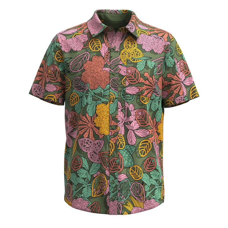 Smartwool Men Everyday Short Sleeve Button Down Fern Green Aloha Forest (Auslaufware)