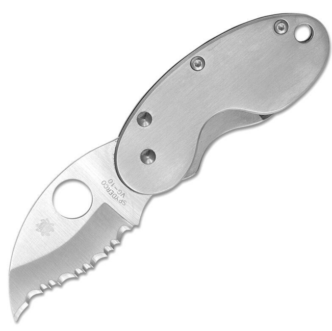 Spyderco Cricket Stainless kleines Taschenmesser 4,7 cm, Vollstahl