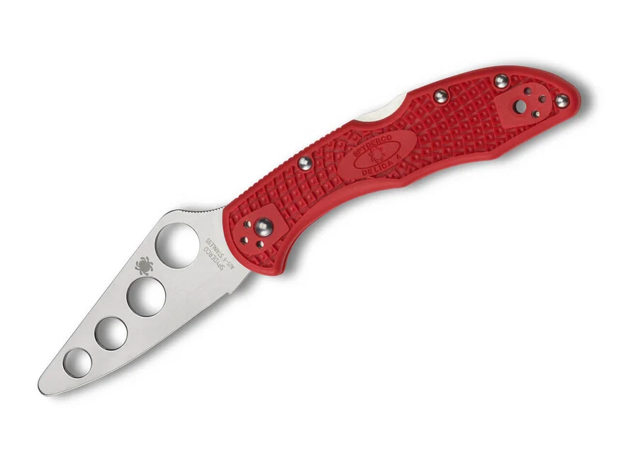 Spyderco Delica 4 Lightweight Trainer Tasche Training Messer 7 cm, rot, FRN