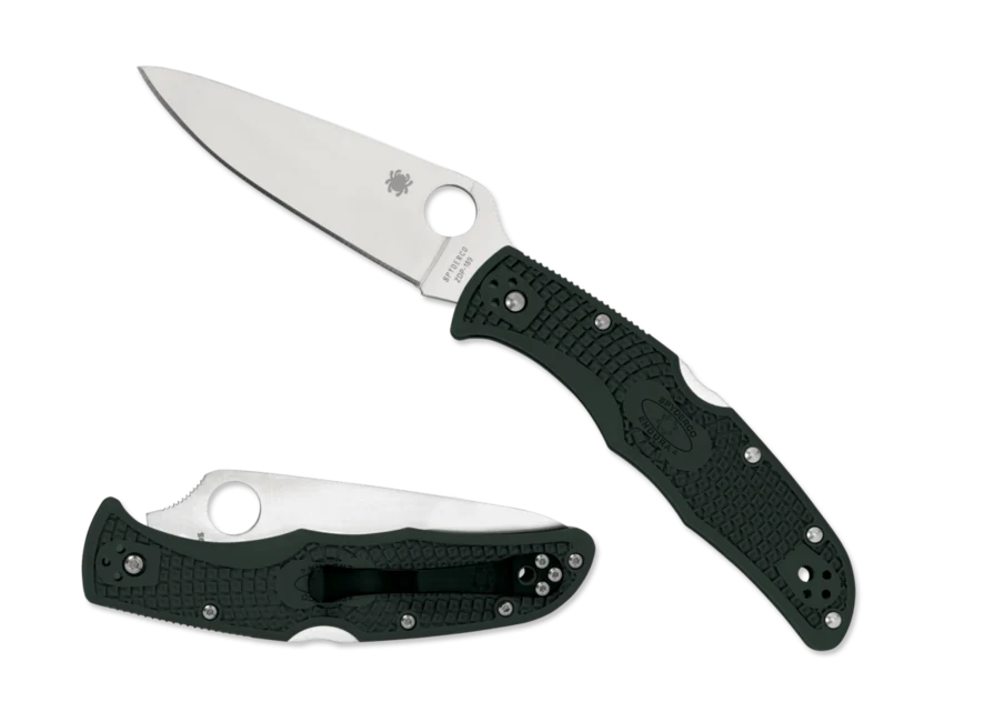 Spyderco Endura 4 Flat Gournd Racing Green Taschenmesser 9,7 cm, grün, FRN