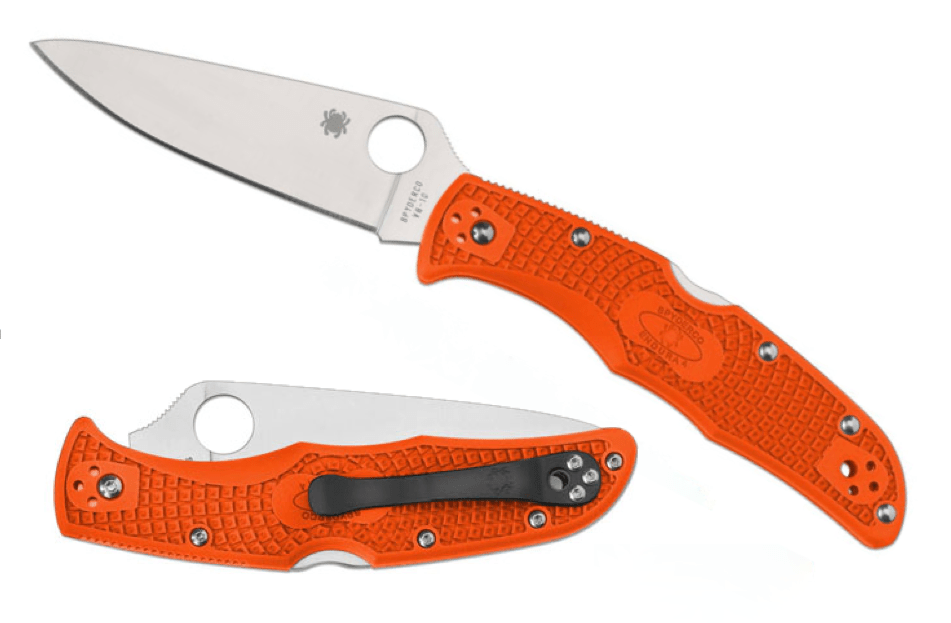 Spyderco Endura 4 Flat Ground Taschenmesser 9,5 cm, orange, FRN
