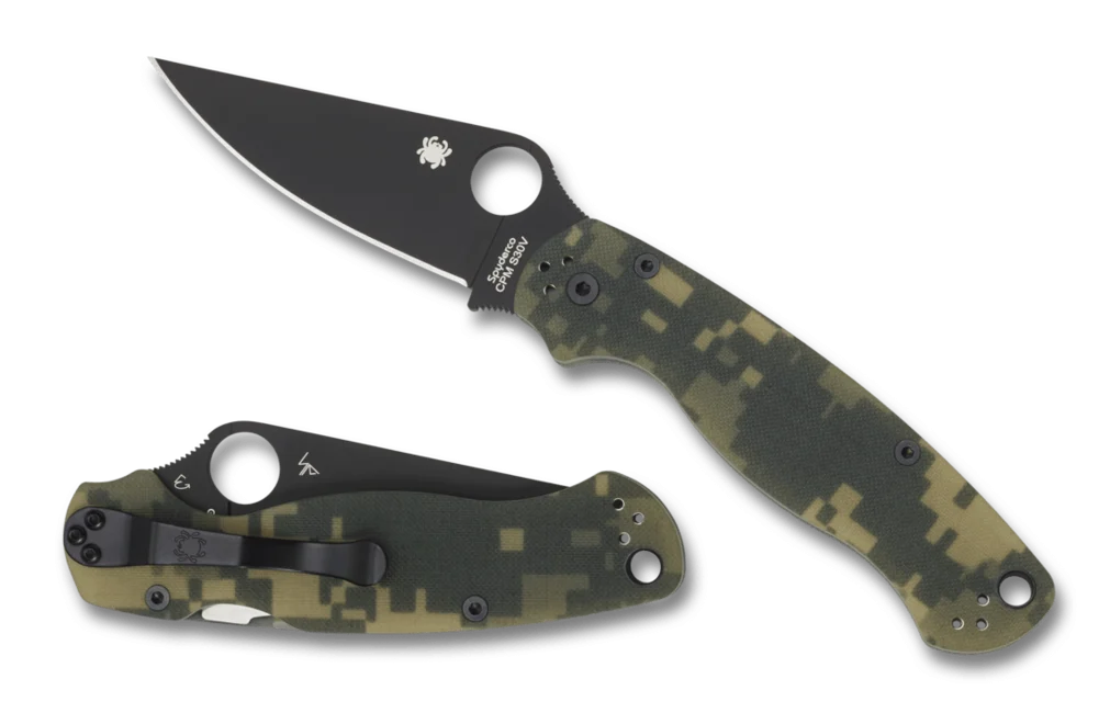 Spyderco Para Military 2 Digital Camo Taschenmesser 8,7 cm, schwarz, camo, G10