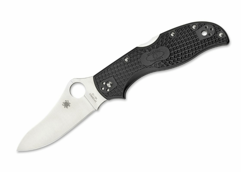 Spyderco Stretch 2 Leichtes Taschenmesser 8,7 cm, schwarz, FRN
