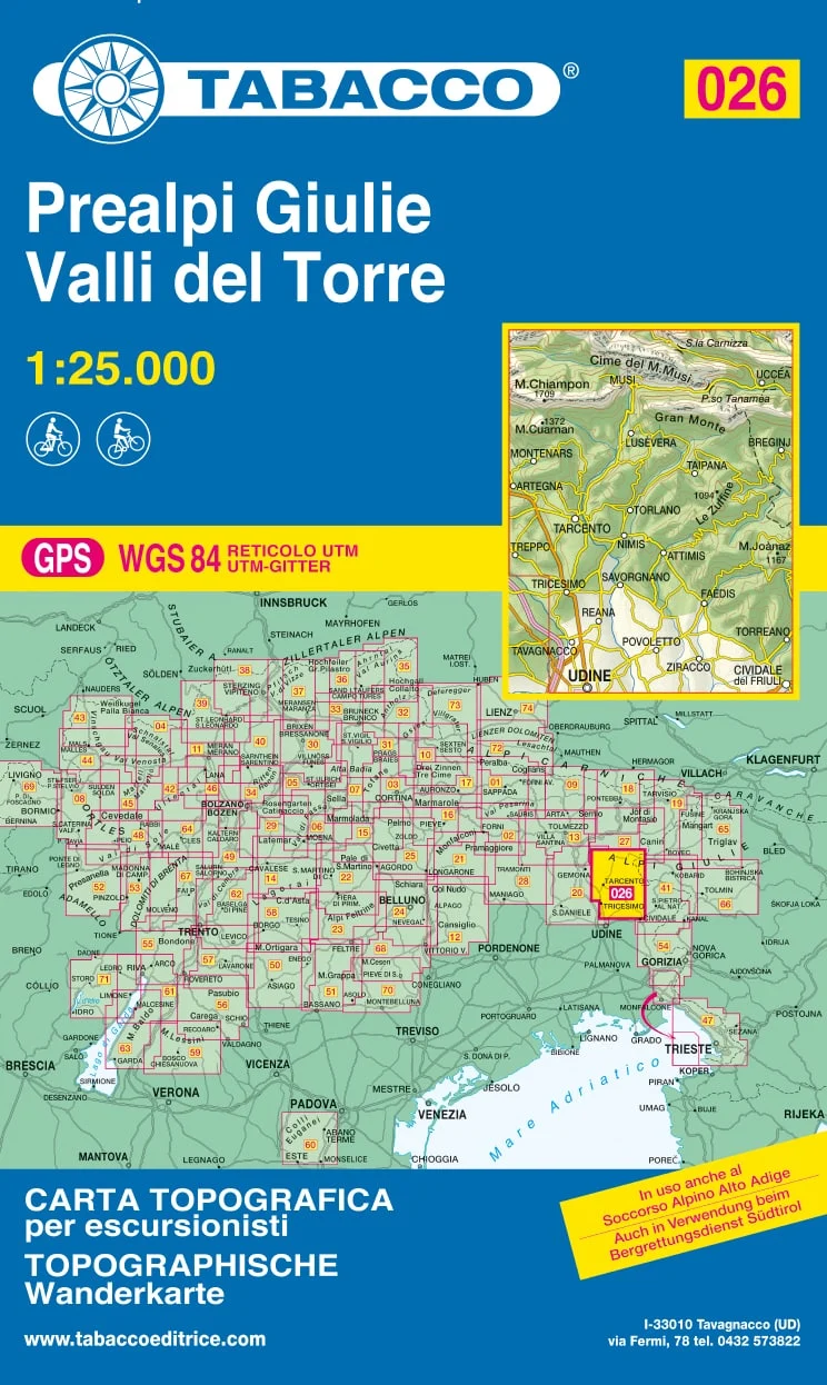 Tabacco WK 26 Prealpi Giulie 25T