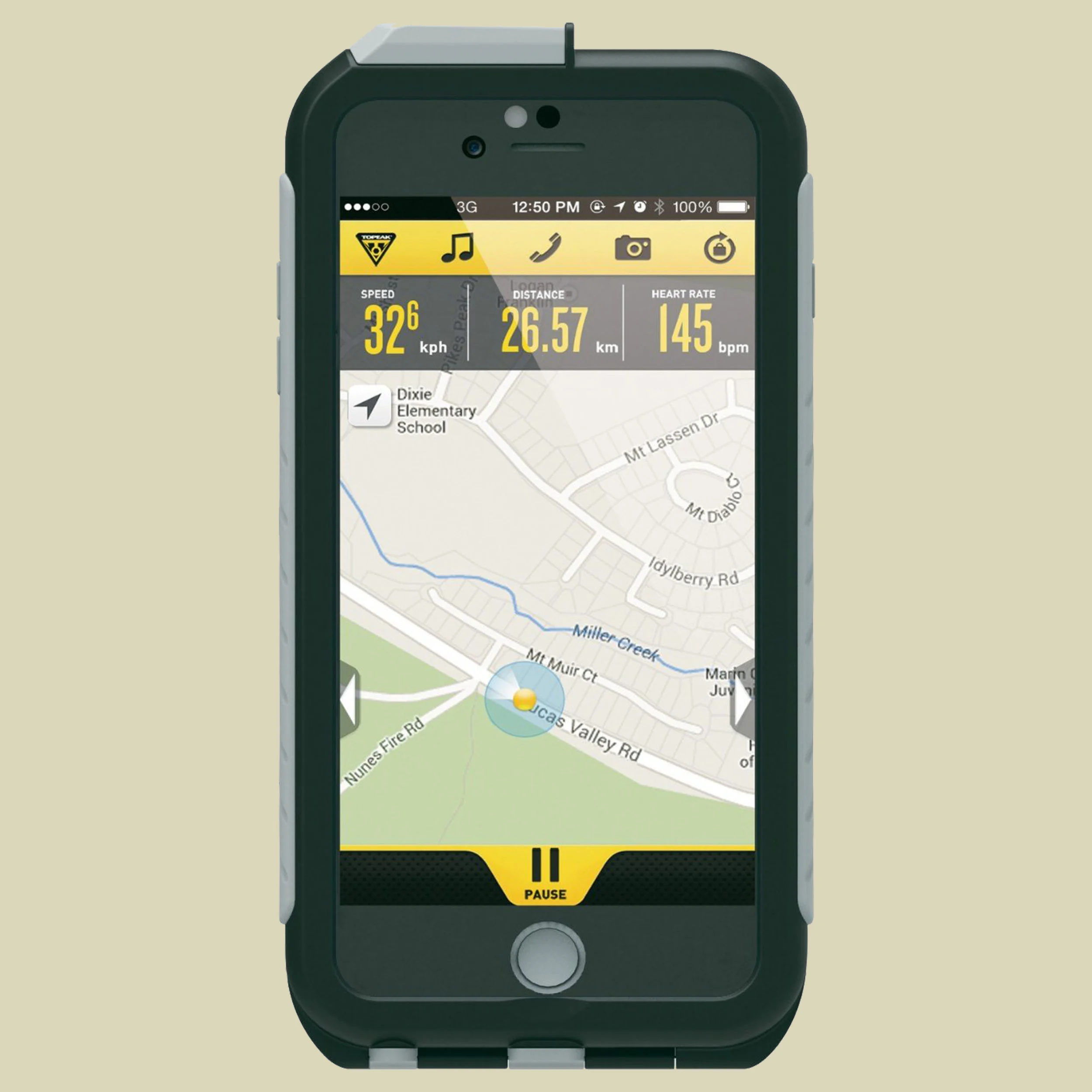 TopeakWeatherproof Ridecase für iPhone 6 Plus mit Halterung Farbe gray