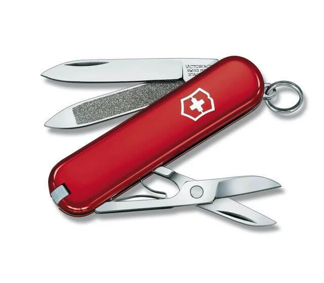 Victorinox Classic Red Multifunktionsmesser 58 mm, rot, 7 Funktionen, Blister