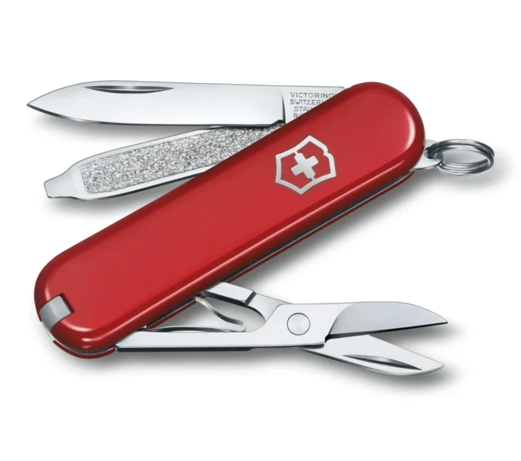 Victorinox Classic SD Colors Style Icon Multifunktionsmesser 58 mm, rot, 7 Funktionen