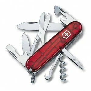 Victorinox Climber Multifunktionsmesser 91 mm, transparent rot, 14 Funktionen
