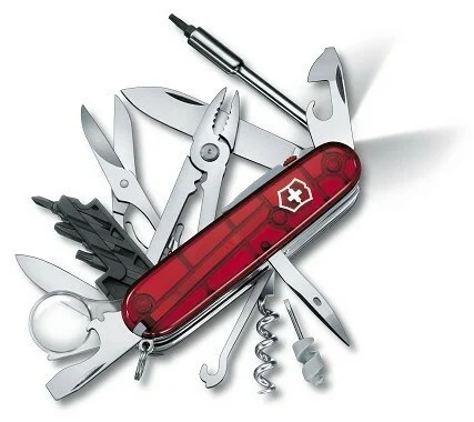 Victorinox CyberTool Lite Multifunktionsmesser 91mm mit LED, transparent rot, 36 Funktionen