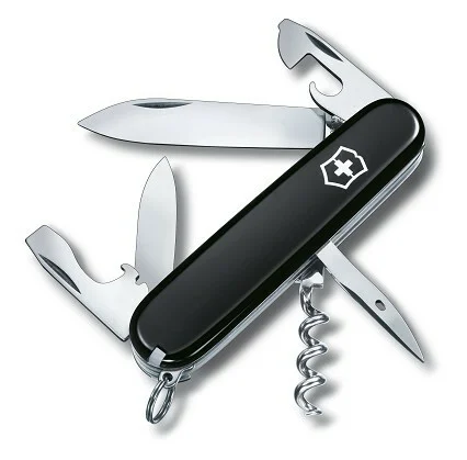 Victorinox Spartan Black Multifunktionsmesser 91 mm, schwarz, 12 Funktionen, Blister