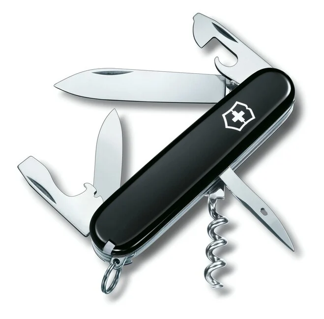 Victorinox Spartan Black Multifunktionsmesser 91 mm, schwarz, 12 Funktionen