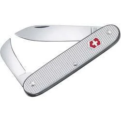 Victorinox Swiss Army 2 Multifunktionsmesser 93 mm, silber, gezackter Griff, 2 Funktionen