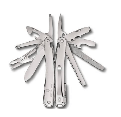Victorinox Swiss Tool Spirit MX Clip Multifunktionswerkzeug, silber, 24 Funktionen